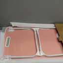 ZEAPTAC Laptop Bed Desk, Foldable Lap Desk, Portable Lap Table, Laptop Stand with Cup Holder & Tablet Slot & Lifting Handle for Working Writing Drawing & Eating - Pink
