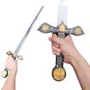 Stainless Steel Medieval Cross Crusader Knight Templar Sword for Collection, Cosplay, Display-32.9 Inch