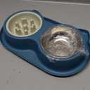 Slow Feeder Dog Bowls with Non-Slip Mat, 3-in-1 Stainless Steel Bowl Slow Feeder Prevents Gulping, Paired with Weighted Base Water Dog Bowls for Large Medium Small Breed Size Dogs and Cats