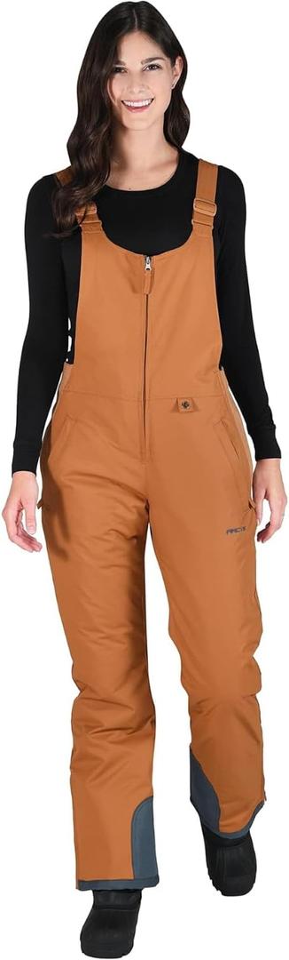Arctix Women's Essential Insulated Ski Bibs, Water Resistant Snow Pants for Skiing & Snowboarding (4X/31" Inseam, Cappucino)