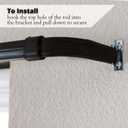 Yafa Home Fashion Heavy Duty Single Standard Adjustable Curtain Rod Hardware Included(Black, 48"-84"[2PCS])