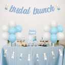 Cheereveal Hydrangea Bridal Shower Decorations, Bridal Brunch Banner Cake Topper, Blue Hydrangea Garland Cupcake Toppers, Floral Flowers Theme Mimosa Bar Wedding Engagement Bachelorette Party Supplies