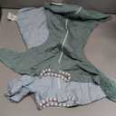 ZIGJOY Shark-Fin Transitional Swaddle for Newborn - 0.5 Tog Rayon Made from Bamboo Transition Swaddle Sleep Sack 3-6 Months Baby Arms Up Swaddle Blanket with 2-Way Zipper, Green&Blue, 3-6 Months