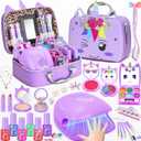 PERRYHOME Kids Makeup Kit for Girl, Kids Nails Polish Set for Girls, Unicorn Real Washable Cosmetic Set, Non-Toxic Makeup Toys, 2026 New Princess Toys & Birthday Gifts for Girls for 3-12 Years Old