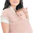 KeaBabies Baby Wrap Carrier - All in 1 Original Baby Carrier Newborn to Toddler Sling, Easy to Wear, Hands Free Bonding, Lightweight, Breathable Infant Wraps (Pink Daisies)
