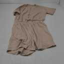Fixmatti Short Sleeve Romper One Piece Button Up Jumpsuits for Women Summer Shorts Rompers (Small, Ivory)