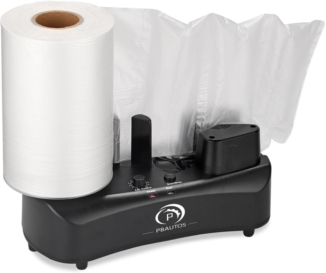 YE300 Professional Air Cushion Machine 110V Air Pillow Machine With 300m Free Test Air Cushion Film for Package or Product Shipment Protection (Black)