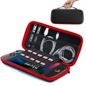 amCase Carrying Case for Nintendo Switch 2 [7.9''] 2025 - Protective Hard Shell Portable Travel Carrying Case Pouch for Switch Console and Accessories (Red)