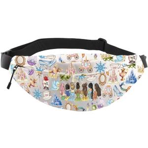 Cartoon Princess Gift Princess Squad Group Gift Princess Crossbody Fanny Pack Waist Bag (Princess WB)