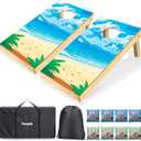 2x1FT Cornhole Set Solid Wood for Adults with 8 Bags Corn Hole at Tailgate