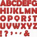 Qyeahkj 150 PCS Large 7" Font Red Letters and Punctuation Set Glitter Red Classroom Alphabet Cutout for Bulletin Poster Board Display Home School A Great Helper to Inspire Students' Learning Interest