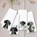 Dachshund Gifts Hand Towels for Bathroom Set of 4, Dachshund Bathroom Decor, Weiner Dog Gifts for Women, Wiener Dog Hand Towels for Home Decor, 24x16 Inch