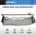 KEEPER Ratcheting Cargo Bar - Rubber, Black/Silver, Adjustable from 40"-70" - Comes with 60 x 24 Storage Net (5060), For Truck