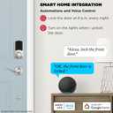 Kwikset Halo Touch Fingerprint Wi-Fi Smart Lock, Keyless Entry Door Low Profile Deadbolt, Geofence Auto-Unlock, Grade AAA Certified, No Hub Easy Install, Satin Nickel Lifetime Finish Warranty, Arch