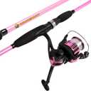 Fishing Rod and Reel Combo - Strike Series Medium Action 78-Inch Spinning Reel Pole - Fishing Gear for Bass, Trout, and Lake by Wakeman (Hot Pink)