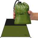 Frelaxy Pocket Picnic Blanket, Waterproof Sandproof Beach Mat, Compact Camping Tarp for Festivals, Hiking, Travel, Outdoor Recreation (Army Green, 57'' x 71'')