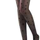 Women fishnet tights black fishnet stockings for women star patterned tights leggings (Black)
