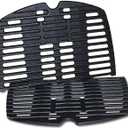 GGC 7644 7582 Grill Grates for Weber Q100 Q1000 Q120 Q1200 Q1400 Gas Grills, 17" x 12.7" Cast Iron Cooking Grates for Weber 50060001 51010001 51040001 51060001, 2PCS Baby Q Replacement Parts