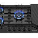 GASLAND Gas Cooktop 36 Inch with Griddle, PRO GH3365EF 5 Burner Propane Stovetop with Reversible Cast Iron Grill/Griddle, Gas Countertop Plug-in, NG/LPG Convertible Cooktops, Black