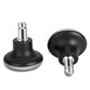 Bell Glides Replacement Office Chair Feet Swivel Caster Wheels to Fixed Stationary Castors, Short Profile with Separate Self Adhesive Felt Pads Black 5pcs