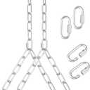 Heavy Duty Porch Swing Hanging Chain Kit (2 Pack) 1500 Lbs Capacity, Up to 7.1ft Length- Rustproof Zinc-Plated, 4 Quick Links & 2 Y-Chain Assemblies, Indoor/Outdoor Hanging Hardware(Silver)