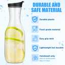 Skylety 16 Pcs 50 oz Clear Water Carafe with Flip Top Lid, Plastic Juice Containers Mimosa Bar Supplies Beverage Pitcher for Water, Juice, Iced Tea, Milk, Lemonade and Other Beverages (Black)