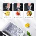 Silonn Stainless Steel Countertop Ice Maker, 44Lbs/Day High Efficiency, 2 Ways to Add Water, One-Click Auto Self-Cleaning, Portable Ice Machine Ideal for Home, Office, Bar & Party