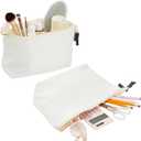 Juvale Canvas Makeup Bag - 6 Pack, 11.75 x 5.5 In, White Cotton - Travel Cosmetic & Toiletry Pouches with Zipper - Blank DIY Canvas Pouches for Crafting & Bridesmaid Gifts