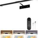 EZVALO Picture Light for Wall, 13'' Black Rechargeable 4800mAh Battery Lights Wireless with IR Remote, Magnetic LED Art Painting Light with 3 Color Temperatures, Display for Gallery, Living Room