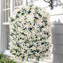 Hoppwodd Artificial Flower for Outdoors 4pcs Fake Lily Hanging Flower Baskets for Outside UV Resistant Silk Faux Long Trailing Vines for Garden Porch Patio, White