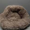 Dogs Bed for Small Dogs, Anti-Anxiety Washable Round Bed (Brown, 24.0" L x 24.0" W x 8.0" Th)