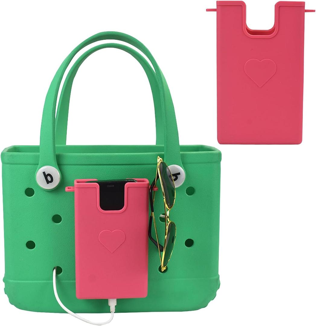 Beach Bag Accessories for Bogg, Organizer Phone Holder Compatible for Small-Bitty Bogg Bag, Cell Phone Holder for Bogg (Pink, Small-Bitty)