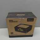 Cigar Humidor, Cedar Wood Humidor Cigar Box, Glass Top Desktop Humidor with Front Hygrometer, Humidifier, Divider, Accessories Drawer and Combination Lock, Cigar Gifts for Men (Brown)