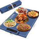 NCB-00 Electric Food Warming Mat with Full Surface Heating, Rollable & Portable, Blue, Silicone, 24x16 Inch, 60-100C (140-212F), Commercial Food Warmer