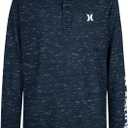 Hurley Boys' Long Sleeve Soft Basic Cloud Slub T-Shirt (Large, Armory Navy)