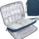 CILLA Electronics Organizer Travel, Travel Cord Organizer Case, Compact Electronics Accessories Bag for Cable, Cord, Charger, Phone (Navy Blue)