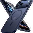 Miracase Magnetic for iPhone 17 Pro Case 6.3" with Screen Protector, [Compatible with MagSafe] Military-Grade Protection, Anti-Fingerprint, Slim Thin Phone Case for 17 Pro Cover, Dark Blue