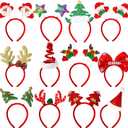 MGparty 12 Pieces Christmas Headbands Christmas Parties Favors Decoration Supplies Xmas Gifts Photo Booth Xmas Tree Snowman Reindeer Antlers Santa Hat
