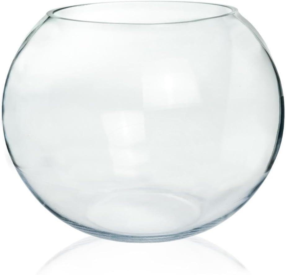 Craft And Party, Glass Bubble Bowl, 4.5" Height x 6" Width Glass Fish Bowl Vase, Bubble Bowl vase for Terrarium, Flower vase Centerpiece Craft And Party, Glass Bubble Bowl, 4.5" Height x 6" Width Glass Fish Bowl Vase, Bubble Bowl vase for Terrarium, Flower vase Centerpiece