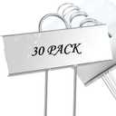 FORUP Metal Plant Labels, 30 Pack Garden Label Markers, Weatherproof Garden Stake Tags, Reusable Planting Gardening Markers, Silver