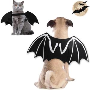 Halloween Dog Costume, Pet Costume Luminous Bat Wings Cosplay Dog Cat Costume for Party, Adjustable Halloween Cosplay Apparel for Small Medium Large Dogs (M)