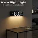 JALL 16.15 inch Large Digital Wall Clock, RGB Lights with Remote Control, Dual Alarms with Big LED Display, Auto DST, C / F Temperature for Classroom, Birthday Gift, Senior