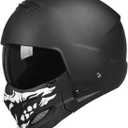Full Face Motorcycle Helmet for Unisex-Adult Dirt Bike ATV Scooter Cruiser 3/4 Face Motocross Helmet Interchangeable Mouth Cover DOT Approved, M