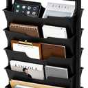 5 Tier Rolling Book Cart Multi-Functional Movable Storage Bookshelves