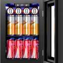 Antarctic Star 18L Beverage Refrigerator Cooler 24Can, Mini Fridge with Quiet Compressor, LED Light,Freestanding Small Fridge with Electronic Temperature Control for Home and Bar(40-61 )