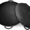 Dutch Oven Pot with Lid Syton (8.5 Quarts (8 L) - Camping Dutch Oven - Cast Iron Cookware Set - Uzbek Kazan Cast Iron  Premium Camping Cookware  2 in 1 Lid as Frying Pan + Cauldron