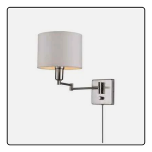 Globe Electric Anderson 1-Light Brushed Steel Plug-In or Hardwire Wall Sconce