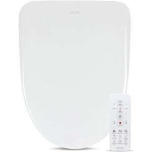 ALPHA BIDET UXA Pearl Auto Bidet Toilet Seat in Elongated White | Endless Warm Water | Automatic Lid and Seat | Arced Stainless Steel Nozzle | LED Nightlight | Dryer | Deodorizer 