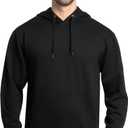 Fruit of the Loom Men's Eversoft Fleece Pullover Hooded Sweatshirt, Moisture Wicking & Breathable (Black, XL)
