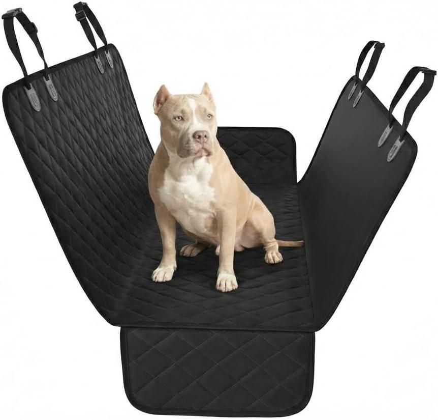 Active Pets Black Standard Dog Car Hammock Back Seat Cover, Waterproof Backseat Cover Protector for Truck Bench Rear of Sedans or SUVs, Essential Pet Supplies Vacuum or Wipe Clean, Machine Washable (Standard (53" x 56"))